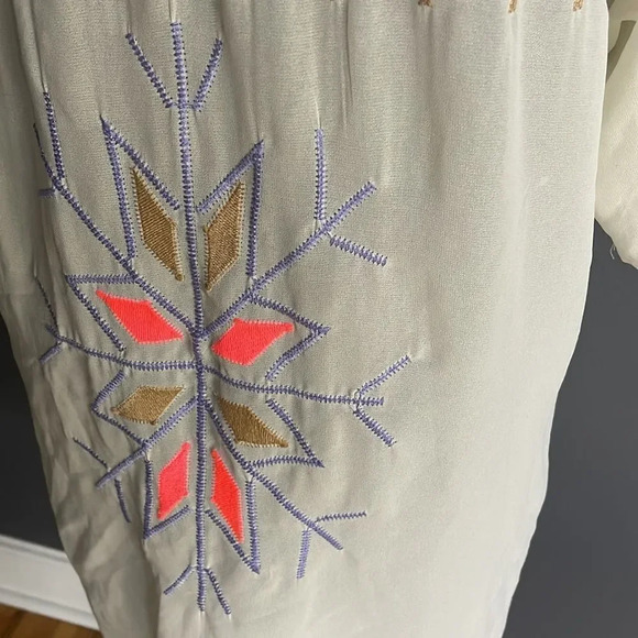 Love & Love ivory embroidered boho style open chiffon duster/kimono/coverup. Sm - Picture 7 of 8